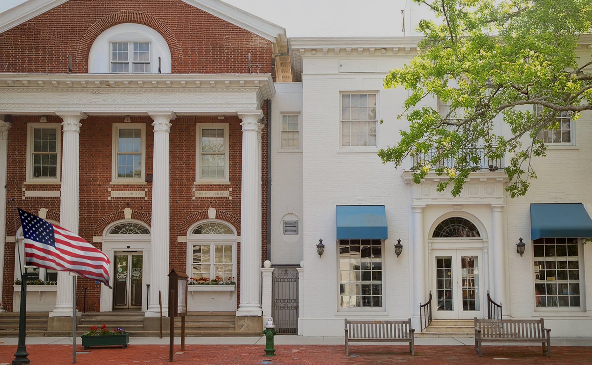 frontal view of brick bujilding